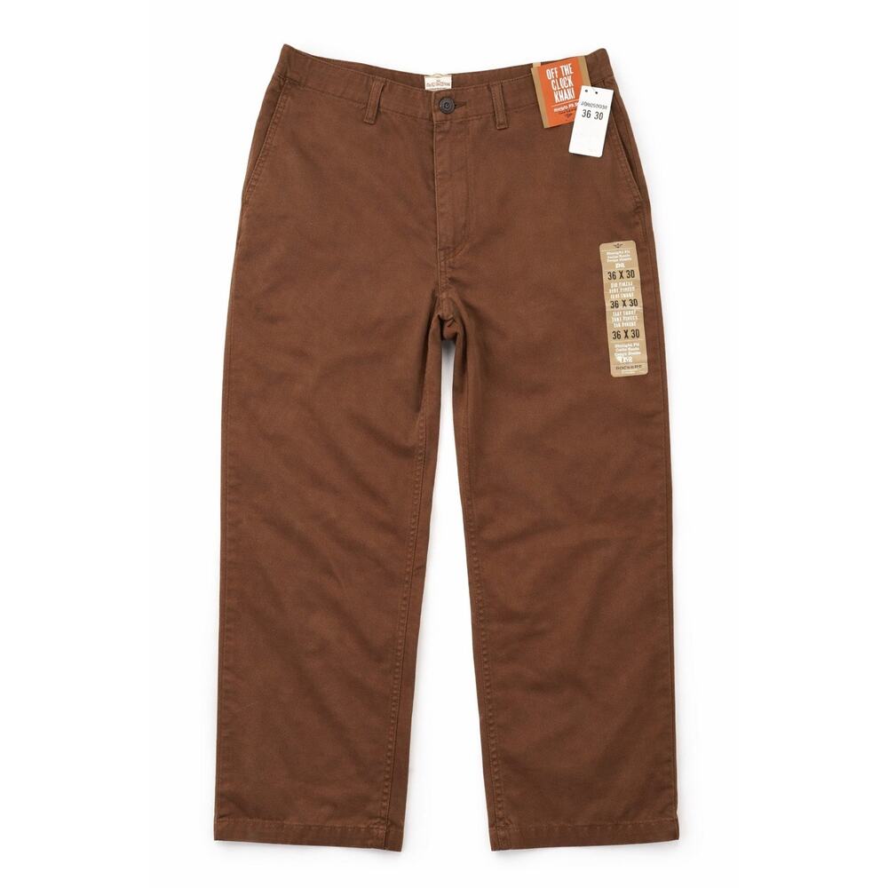 Dockers Off The Clock Khaki Pants 36x30 Brown Straight Fit D2 NWT
